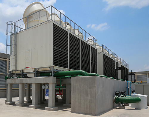 Ozone-Cooling-Tower-in-Hotel,-office-building